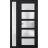 Front Exterior Prehung FiberGlass Door Frosted Glass / Manux 8002 White Silk / Sidelight Exterior Window / Office Commercial and Residential Doors Entrance Patio Garage-W36+14" x H80"-Right-hand Inswing Black