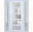 Front Exterior Prehung FiberGlass Door Frosted Glass / Manux 8002 Matte Black / 2 Sidelight Exterior Windows / Office Commercial and Residential Doors Entrance Patio Garage-W14+36+14" x H80"-Right-hand Inswing White