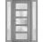 Front Exterior Prehung FiberGlass Door Frosted Glass / Manux 8002 Matte Black / 2 Sidelight Exterior Windows / Office Commercial and Residential Doors Entrance Patio Garage-W14+36+14" x H80"-Right-hand Inswing Gray Ash