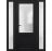 Front Exterior Prehung FiberGlass Door Frosted Glass / Manux 8422 White Silk / 2 Sidelight Exterior Windows / Office Commercial and Residential Doors Entrance Patio Garage-W12+36+12" x H80"-Right-hand Inswing Black