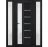 Front Exterior Prehung FiberGlass Door Frosted Glass / Manux 8088 White Silk / 2 Sidelight Exterior Windows / Office Commercial and Residential Doors Entrance Patio Garage-W12+36+12" x H80"-Right-hand Inswing Black