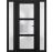 Front Exterior Prehung FiberGlass Door Frosted Glass / Manux 8552 Matte Black / 2 Sidelight Exterior Windows / Office Commercial and Residential Doors Entrance Patio Garage-W16+36+16" x H80"-Left-hand Inswing Black