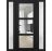 Front Exterior Prehung FiberGlass Door Clear Glass See-through / Manux 8555 Grey Ash Clear Glass / 2 Sidelight Exterior Windows / Office Commercial and Residential Doors Entrance Patio Garage-W12+36+12" x H80"-Right-hand Inswing Black