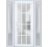 Front Exterior Prehung FiberGlass Door Frosted Glass / Manux 8312 White Silk / 2 Sidelight Exterior Windows / Office Commercial and Residential Doors Entrance Patio Garage-W12+36+12" x H80"-Right-hand Inswing White