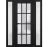 Front Exterior Prehung FiberGlass Door Frosted Glass / Manux 8312 White Silk / 2 Sidelight Exterior Windows / Office Commercial and Residential Doors Entrance Patio Garage-W12+36+12" x H80"-Right-hand Inswing Black