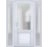 Front Exterior Prehung FiberGlass Door Frosted Glass / Manux 8422 White Silk / 2 Sidelight Exterior Windows / Office Commercial and Residential Doors Entrance Patio Garage-W12+36+12" x H80"-Right-hand Inswing White