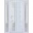 Front Exterior Prehung FiberGlass Door Frosted Glass / Manux 8088 White Silk / 2 Sidelight Exterior Windows / Office Commercial and Residential Doors Entrance Patio Garage-W12+36+12" x H80"-Right-hand Inswing White