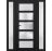 Front Exterior Prehung FiberGlass Door Frosted Glass / Manux 8002 Matte Black / 2 Sidelight Exterior Windows / Office Commercial and Residential Doors Entrance Patio Garage-W14+36+14" x H80"-Right-hand Inswing Black
