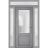 Front Exterior Prehung FiberGlass Door Frosted Glass / Manux 8422 Grey Ash / 2 Sidelight and Transom Window / Office Commercial and Residential Doors Entrance Patio Garage-W14+36+14" x H80+14"-Left-hand Inswing Gray Ash