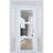 Front Exterior Prehung FiberGlass Door Clear Glass See-through / Manux 8555 Matte Black Clear Glass / 2 Sidelight and Transom Window / Office Commercial and Residential Doors Entrance Patio Garage-W12+30+12" x H80+14"-Left-hand Inswing White