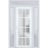 Front Exterior Prehung FiberGlass Door Frosted Glass / Manux 8312 Grey Ash / 2 Sidelight and Transom Window / Office Commercial and Residential Doors Entrance Patio Garage-W12+36+12" x H80+14"-Right-hand Inswing White