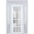 Front Exterior Prehung FiberGlass Door Frosted Glass / Manux 8312 Grey Ash / 2 Sidelight and Transom Window / Office Commercial and Residential Doors Entrance Patio Garage-W16+36+16" x H80+14"-Left-hand Inswing White