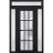 Front Exterior Prehung FiberGlass Door Frosted Glass / Manux 8312 Grey Ash / 2 Sidelight and Transom Window / Office Commercial and Residential Doors Entrance Patio Garage-W12+36+12" x H80+14"-Right-hand Inswing Black
