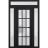 Front Exterior Prehung FiberGlass Door Frosted Glass / Manux 8312 Grey Ash / 2 Sidelight and Transom Window / Office Commercial and Residential Doors Entrance Patio Garage-W16+36+16" x H80+14"-Left-hand Inswing Black