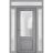 Front Exterior Prehung FiberGlass Door Frosted Glass / Manux 8422 Grey Ash / 2 Sidelight and Transom Window / Office Commercial and Residential Doors Entrance Patio Garage-W14+36+14" x H80+14"-Right-hand Inswing Gray Ash