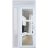 Front Exterior Prehung FiberGlass Door Clear Glass See-through / Manux 8555 White Silk Clear Glass / Sidelight and Transom Window / Office Commercial and Residential Doors Entrance Patio Garage-W30+14" x H80+14"-Left-hand Inswing White