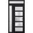 Front Exterior Prehung FiberGlass Door Frosted Glass / Manux 8002 White Silk / Sidelight and Transom Window / Office Commercial and Residential Doors Entrance Patio Garage-W30+12" x H80+14"-Left-hand Inswing Black