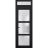 Front Exterior Prehung FiberGlass Door Frosted Glass / Manux 8552 Matte Black / Transom Window / Office Commercial and Residential Doors Entrance Patio Garage-W36" x H80+14"-Right-hand Inswing Black