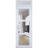 Front Exterior Prehung FiberGlass Door Clear Glass See-through / Manux 8555 Grey Ash Clear Glass / Transom Window / Office Commercial and Residential Doors Entrance Patio Garage-W36" x H80+14"-Right-hand Inswing White