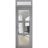 Front Exterior Prehung FiberGlass Door Clear Glass See-through / Manux 8555 Grey Ash Clear Glass / Transom Window / Office Commercial and Residential Doors Entrance Patio Garage-W36" x H80+14"-Right-hand Inswing Gray Ash