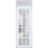 Front Exterior Prehung FiberGlass Door Frosted Glass / Manux 8312 Grey Ash / Transom Window / Office Commercial and Residential Doors Entrance Patio Garage-W36" x H80+14"-Left-hand Inswing White
