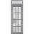 Front Exterior Prehung FiberGlass Door Frosted Glass / Manux 8312 Grey Ash / Transom Window / Office Commercial and Residential Doors Entrance Patio Garage-W36" x H80+14"-Left-hand Inswing Gray Ash