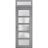Front Exterior Prehung FiberGlass Door Frosted Glass / Manux 8002 Grey Ash / Transom Window / Office Commercial and Residential Doors Entrance Patio Garage-W36" x H80+14"-Right-hand Inswing Gray Ash