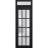 Front Exterior Prehung FiberGlass Door Frosted Glass / Manux 8312 Grey Ash / Transom Window / Office Commercial and Residential Doors Entrance Patio Garage-W36" x H80+14"-Left-hand Inswing Black