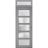 Front Exterior Prehung FiberGlass Door Frosted Glass / Manux 8002 White Silk / Transom Window / Office Commercial and Residential Doors Entrance Patio Garage-W36" x H80+14"-Left-hand Inswing Gray Ash