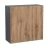 36" x 30" Wall Cabinet-Double Door-with Black Matte door Natural Teak
