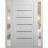 Front Exterior Prehung Metal-Plastic Door | Manux 8415 Matte Black | 2 Side Sidelite Transoms | Office Commercial and Residential Doors Entrance Patio Garage 58" x 80" (W14+30+14" x H80") Right hand Inswing White