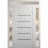 Front Exterior Prehung Metal-Plastic Door | Manux 8415 Antracite Grey | 2 Side and Top Sidelite Transom | Office Commercial and Residential Doors Entrance Patio Garage 60" x 94" (W14+32+14" x H80+14") Left hand Inswing White