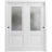Sliding Closet Bypass Doors | Lucia 8822 White Silk with Frosted Glass | Sturdy Rails Moldings Trims Hardware Set | Wood Solid Bedroom Wardrobe Doors  White