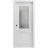 Sliding French Pocket Door with | Lucia 8822 White Silk with Frosted Glass | Kit Trims Rail Hardware | Solid Wood Interior Bedroom Sturdy Doors White
