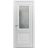 Pantry Kitchen Lite Door with Hardware | Lucia 8822 White Silk with Frosted Opaque Glass | Single Panel Frame Trims | Bathroom Bedroom Sturdy Doors White