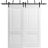 Sliding Closet Barn Bypass Doors | Lucia 8831 White Silk | Sturdy 6.6ft Rails Hardware Set | Wood Solid Bedroom Wardrobe Doors  White