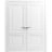 French Double Panel Lite Doors with Hardware | Lucia 8831 White Silk| Panel Frame Trims | Bathroom Bedroom Interior Sturdy Door White