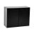 36" x 24" Wall Cabinet-Double Door-Grey Black