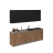 Kitchen Fusion Collection White Gloss Color Base Size 8.5Ft Wide Natural Teak & Black