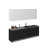 Kitchen Fusion Collection White Gloss Color Base Size 8.5Ft Wide Black & White Gloss