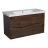 Modern Wall-Mounted Bathroom Vanity with Washbasin | Wave Gray Matte Collection | Non-Toxic Fire-Resistant MDF-32" Rosewood
