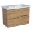 Modern Wall-Mount Bathroom Vanity with Washbasin | Wave Rosewood Collection | Non-Toxic Fire-Resistant MDF-26" Teak Natural