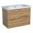 Modern Wall-Mounted Bathroom Vanity with Washbasin | Wave Gray Matte Collection | Non-Toxic Fire-Resistant MDF-32" Teak Natural
