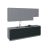 Kitchen Contemporary Collection Natural Teak & White Gloss Color Base Size 9.5Ft Wide Black & Gray