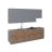 Kitchen Contemporary Collection Natural Teak & White Gloss Color Base Size 9.5Ft Wide Natural Teak & Gray