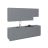 Kitchen Contemporary Collection Natural Teak & White Gloss Color Base Size 9.5Ft Wide Gray