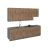 Kitchen Contemporary Collection Natural Teak & White Gloss Color Base Size 9.5Ft Wide Natural Teak