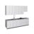 Kitchen Contemporary Collection Natural Teak & White Gloss Color Base Size 9.5Ft Wide White Matte