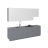 Kitchen Contemporary Collection Natural Teak & White Gloss Color Base Size 9.5Ft Wide Gray & White Gloss