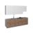 Kitchen Contemporary Collection Natural Teak & White Gloss Color Base Size 9.5Ft Wide Natural Teak & White Gloss
